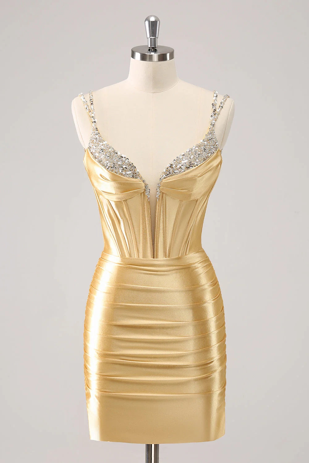 DingJi Wedding's charming thin shoulder strap with sequins, tight fitting Homecoming Dresses